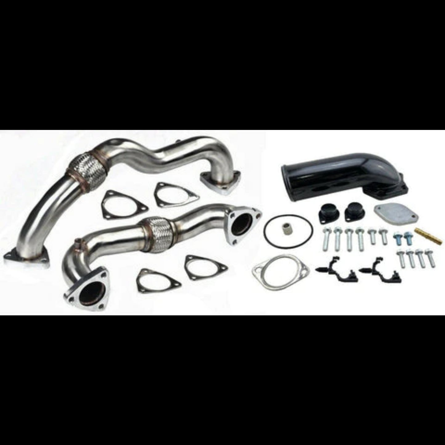 6.4 Powerstork EGR Delete Plates Bypass Exhaust Up Pipes for 2008 2009 2010 Ford 6.4L Diesel V8