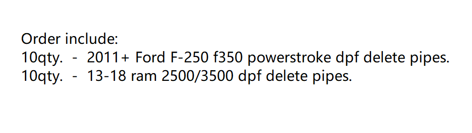 4 Inch 4" DPF Cat Delete Pipe 2011 - 2017 Ford 6.7L Power Stroke *15+6.7 cummins *15