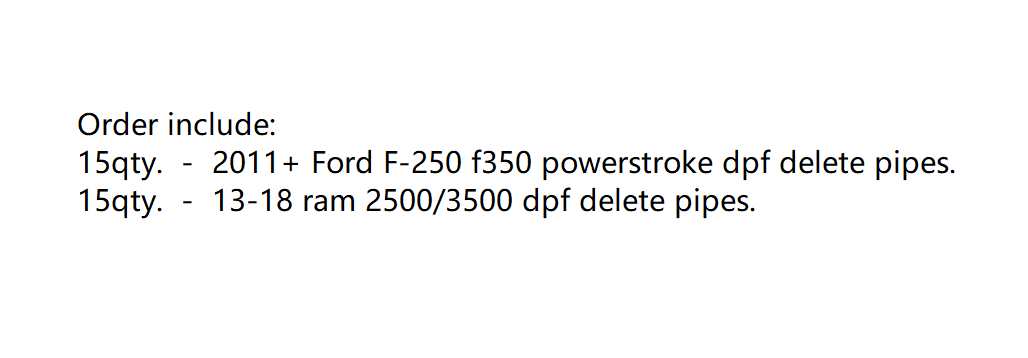 4 Inch 4" DPF Cat Delete Pipe 2011 - 2017 Ford 6.7L Power Stroke *15+6.7 cummins *15