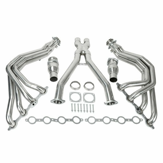 Long Tube 1 7/8" Exhaust Headers System X Pipe Kit For 97-04 Chevy Corvette 5.7L