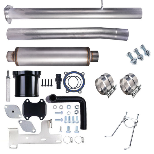 4" DPF EGR DEF Delete Throttle Valve Muffler Pipe Kit for 2010 - 2014 Dodge RAM 2500 3500 6.7L Cummins Diesel