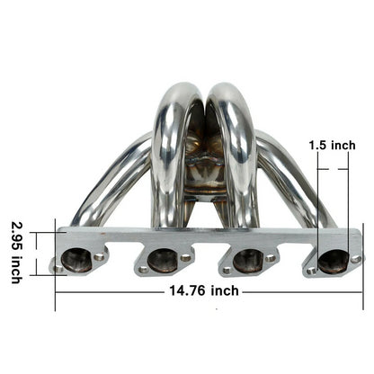Exhaust Manifold Header Fits 1984-1986 2.3L Ford Mustang SVO Thunderbird XR4Ti Center Mount Turbo Manifold T3