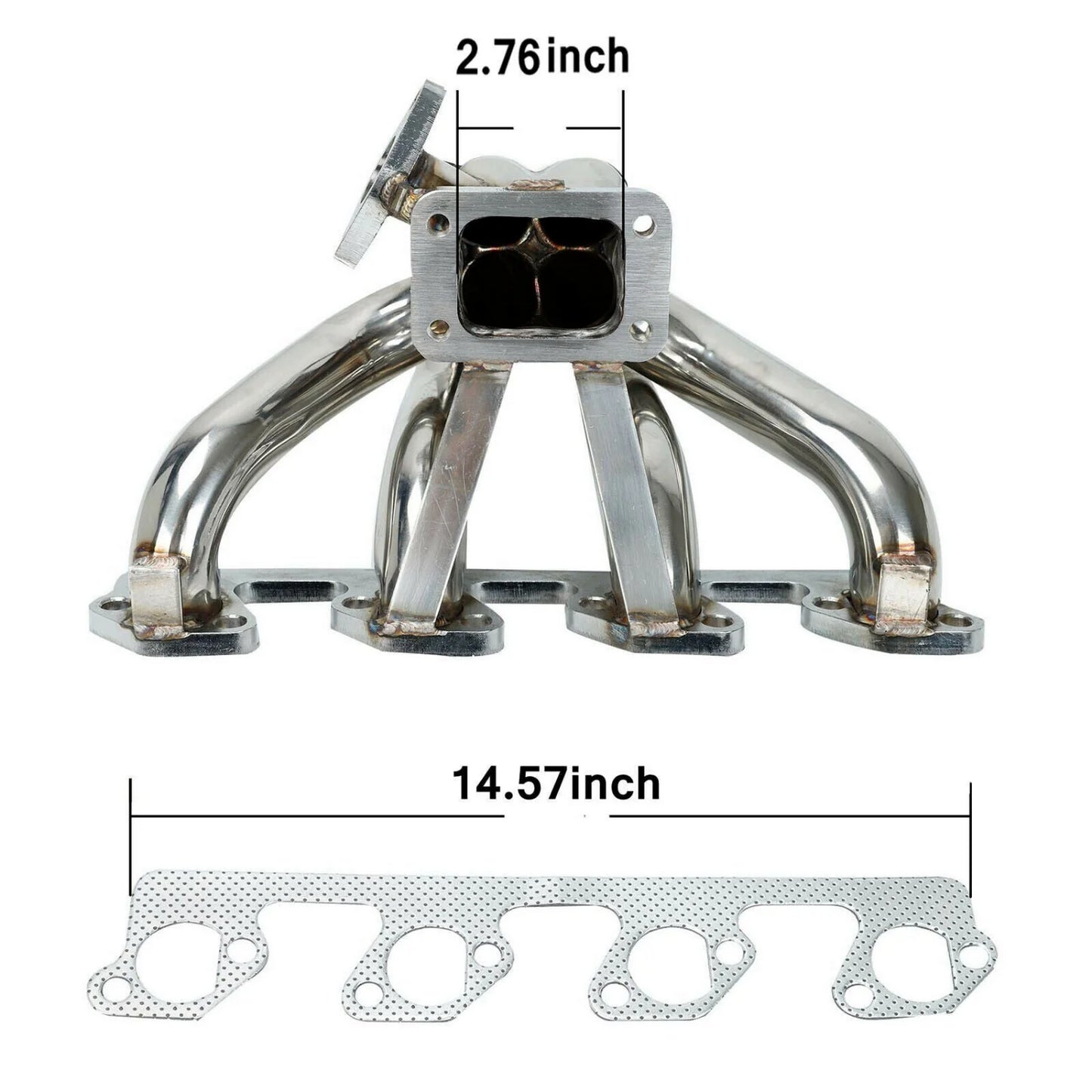 Exhaust Manifold Header Fits 1984-1986 2.3L Ford Mustang SVO Thunderbird XR4Ti Center Mount Turbo Manifold T3