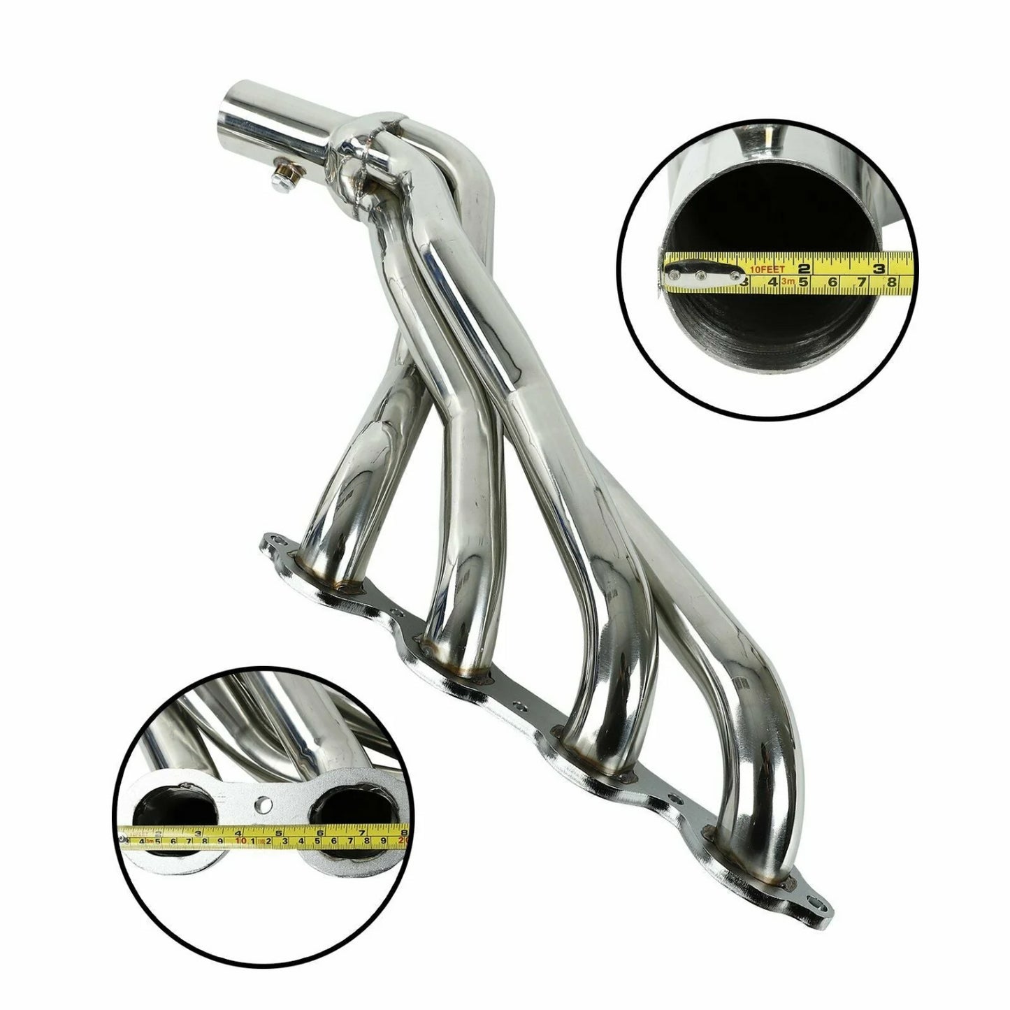 Long Tube Stainless Steel Headers with Y Pipe Fits Chevy Silverado 14-17 5.3L 6.2L and GMC Sierra 1500